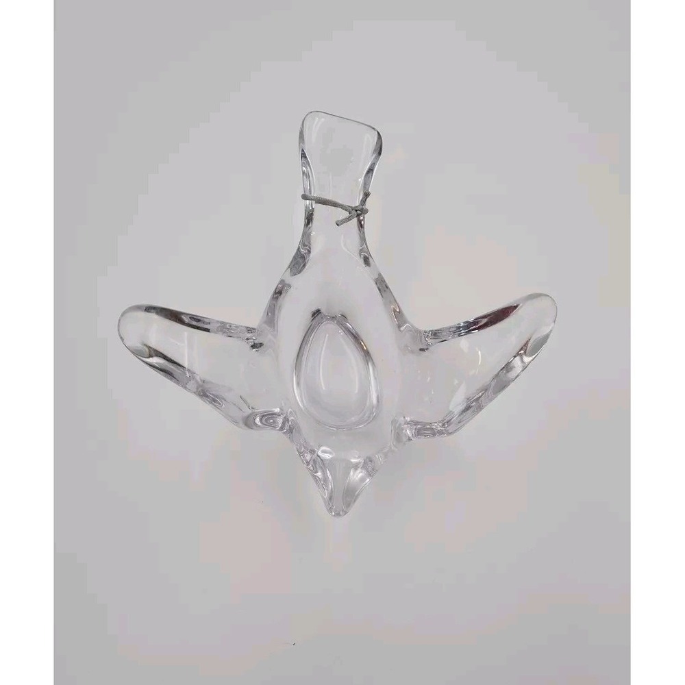 Vintage Thick Molded Clear Glass Bird Dove‎ Trinket Dish Collectable Decoration